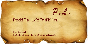 Poós Lóránt névjegykártya