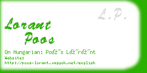 lorant poos business card