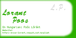 lorant poos business card